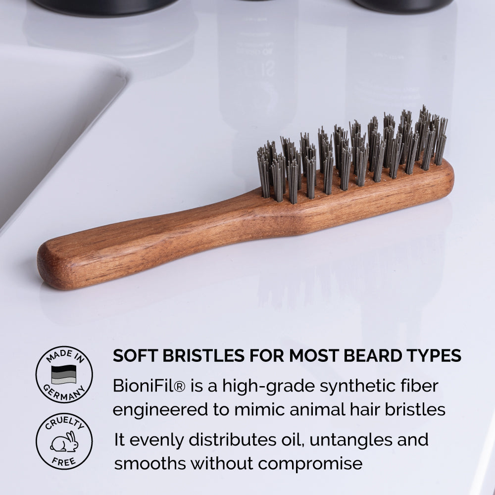 Zeus Vegan Handle Beard Brush Info