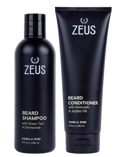 ZEUS Beard Wash Set for Men, Beard Shampoo & Conditioner