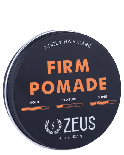 Zeus Firm Pomade container on a white background