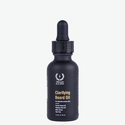 Zeus clarifying beard oil for blemish-prone skin