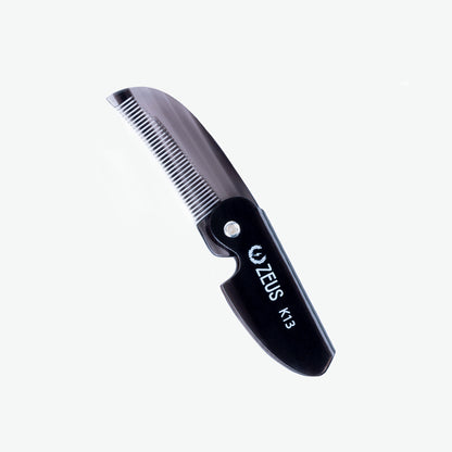Zeus folding mustache wax comb black k13