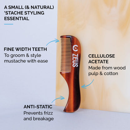 Zeus small mustache comb details