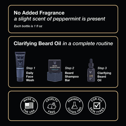 clarifying beard oil routine made in usa