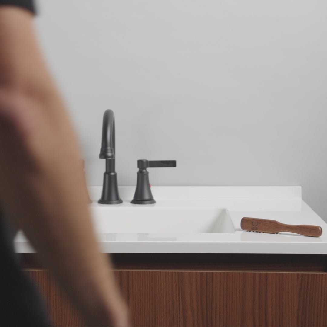 Zeus Vegan Handled Mustache & Beard Brush - J73 | Zeus