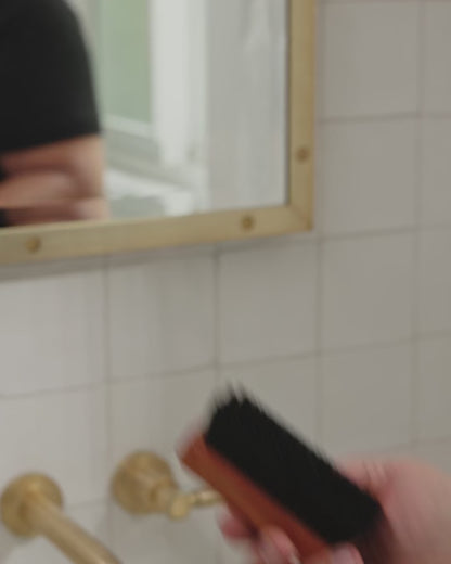 ZEUS Palm Beard Brush for Men, Boar Bristles & Pear Wood