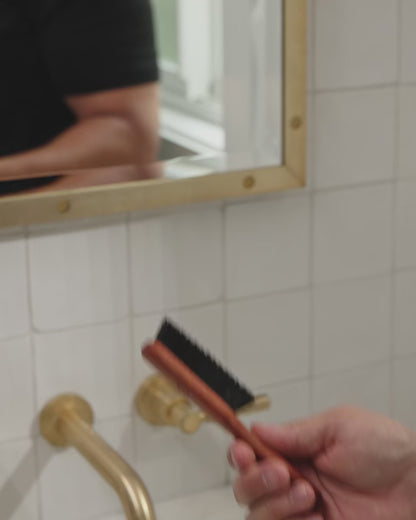 ZEUS Firm Boar Bristle Beard Brush for Men, 6-Inch