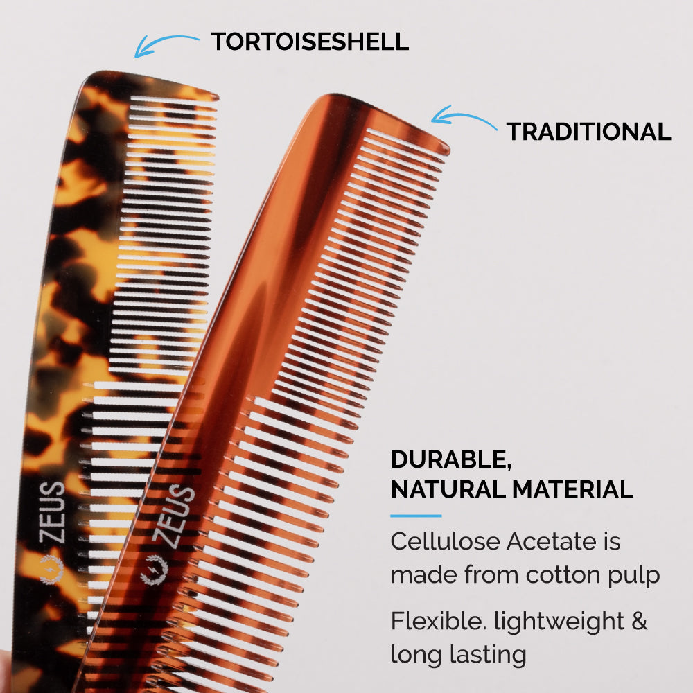 zeus 7.5 handmade saw cut 2-in-1 beard and mustache comb pattern