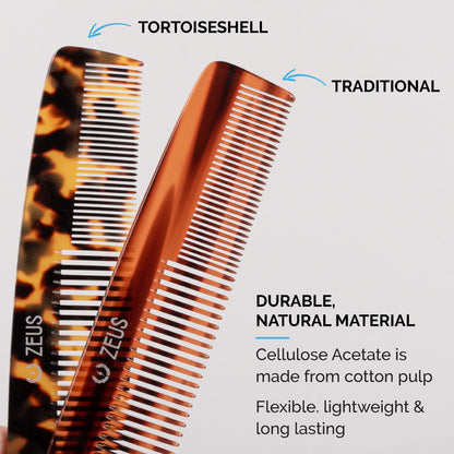 zeus 7.5 handmade saw cut 2-in-1 beard and mustache comb pattern
