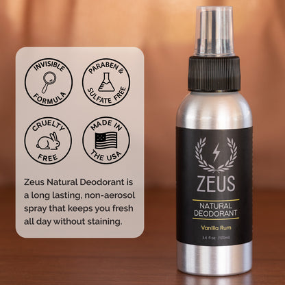 zeus natural deodorant spray USA Made
