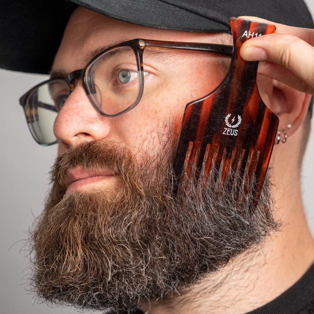 zeus traditional large handcrafted beard afro pick use