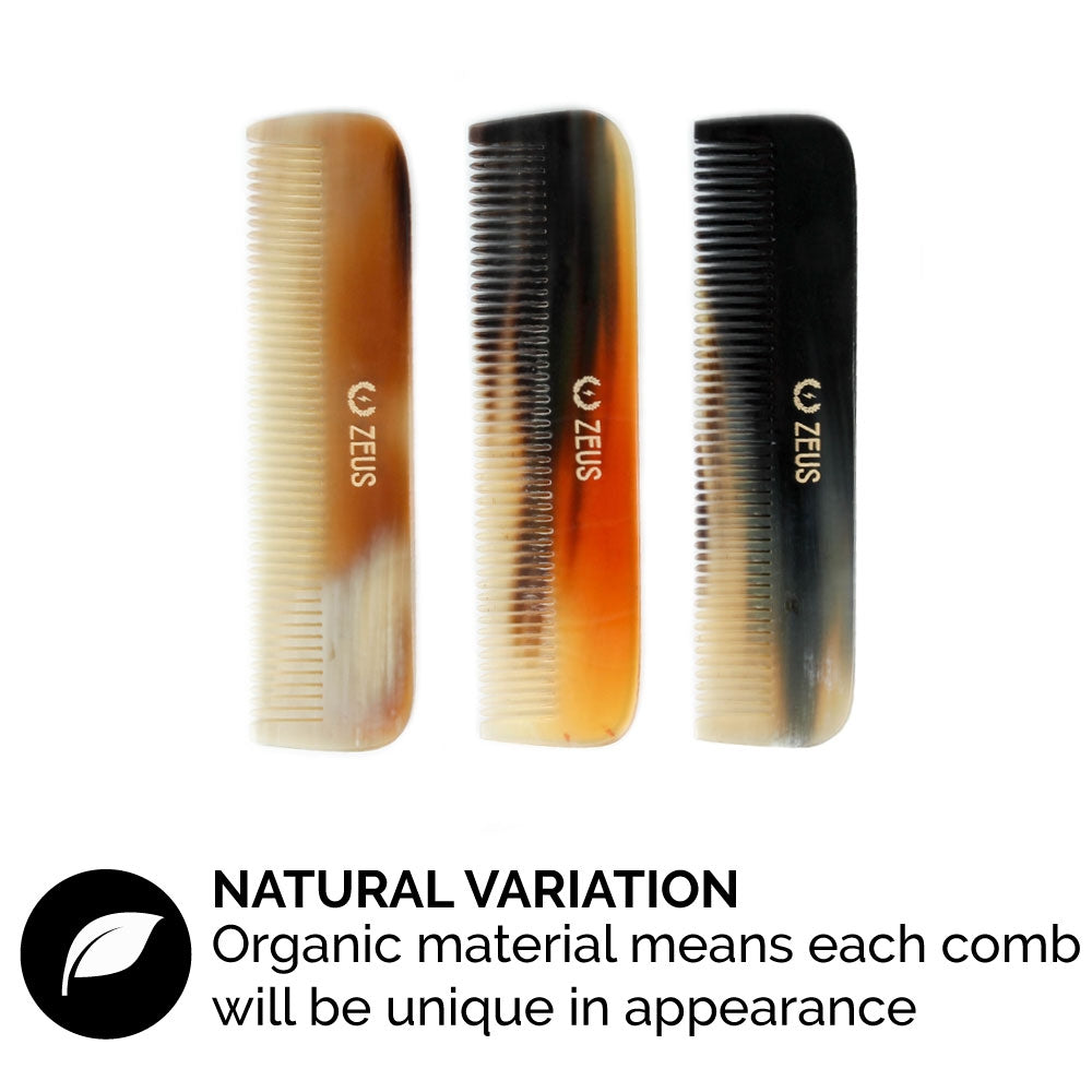 Zeus Natural Horn Fine Tooth Hair Comb - Z41