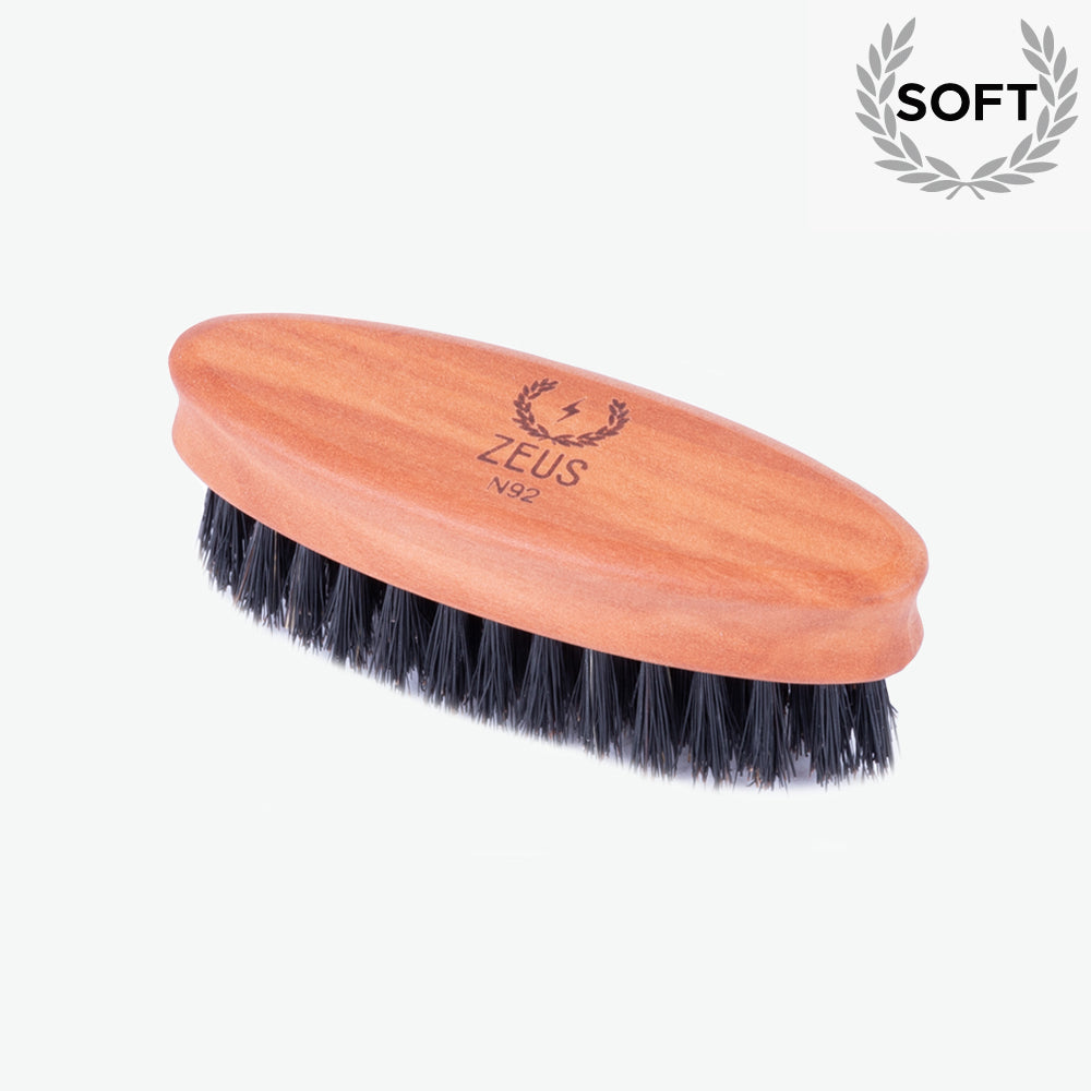 Zeus Pocket Beard Brush, 100% Boar Bristle, Soft - N92