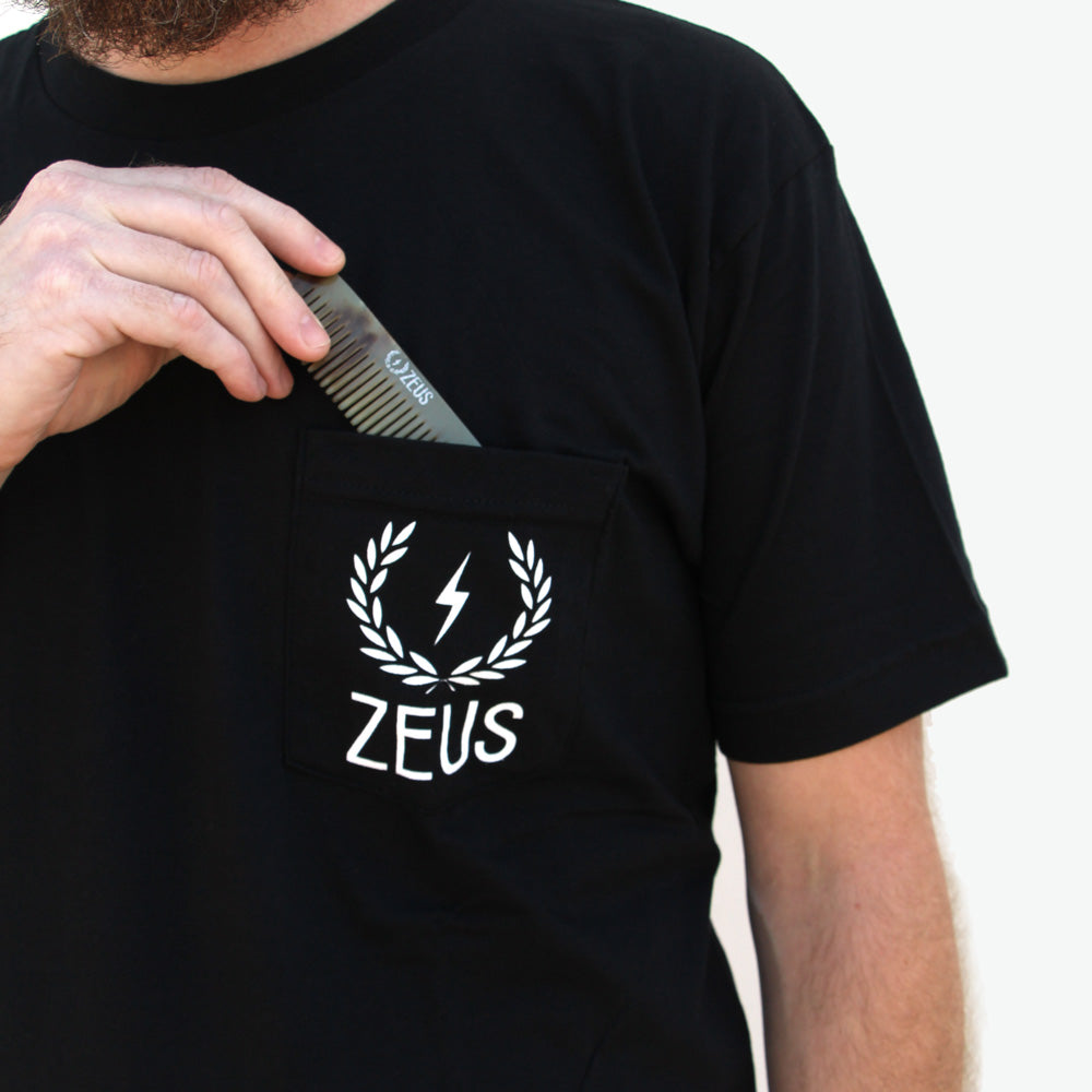 Zeus Classic Logo Pocket Tee front pocket