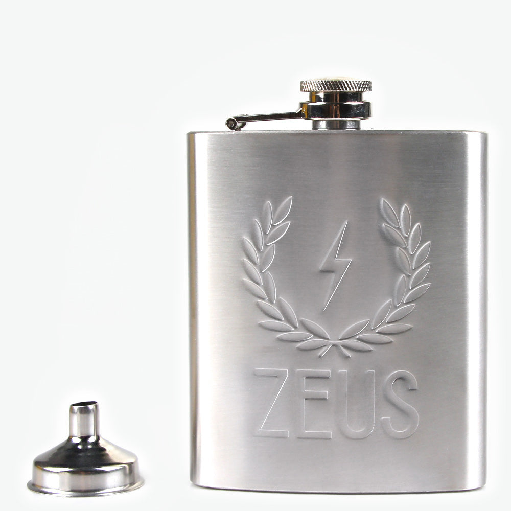 Zeus Stainless Steel Hip Flask and Funnel Set