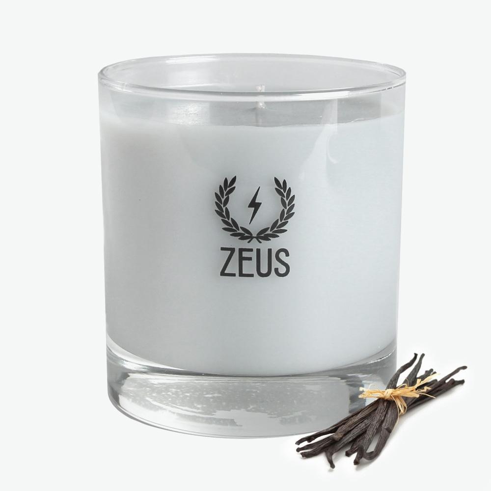 Zeus Scented Soy Blend Whiskey Glass Candle, vanilla rum