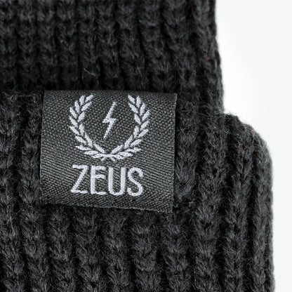 Zeus Ribbed Knit Beanie, Black