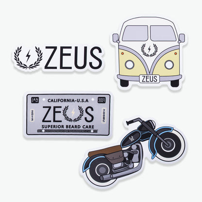 Zeus Exclusive 4-Pack Variety Stickers