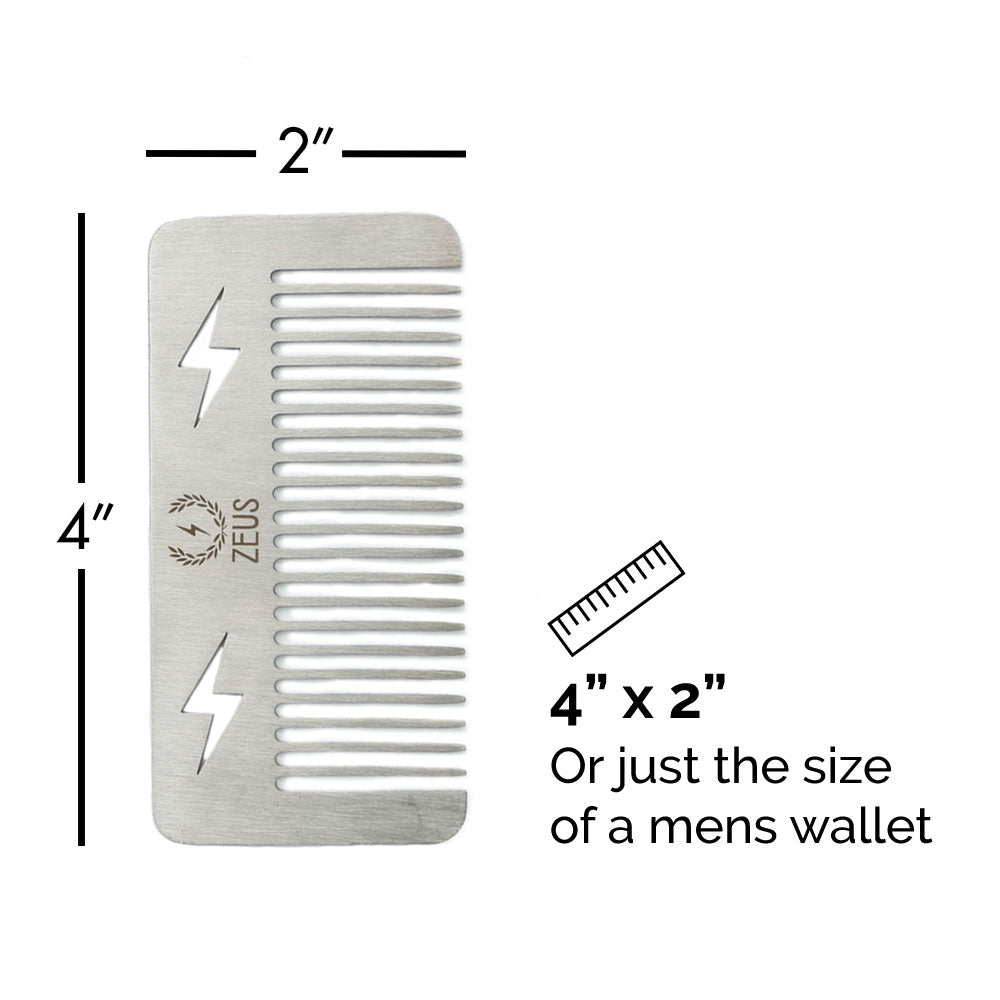 Zeus Pocket Stainless Steel Beard Comb details