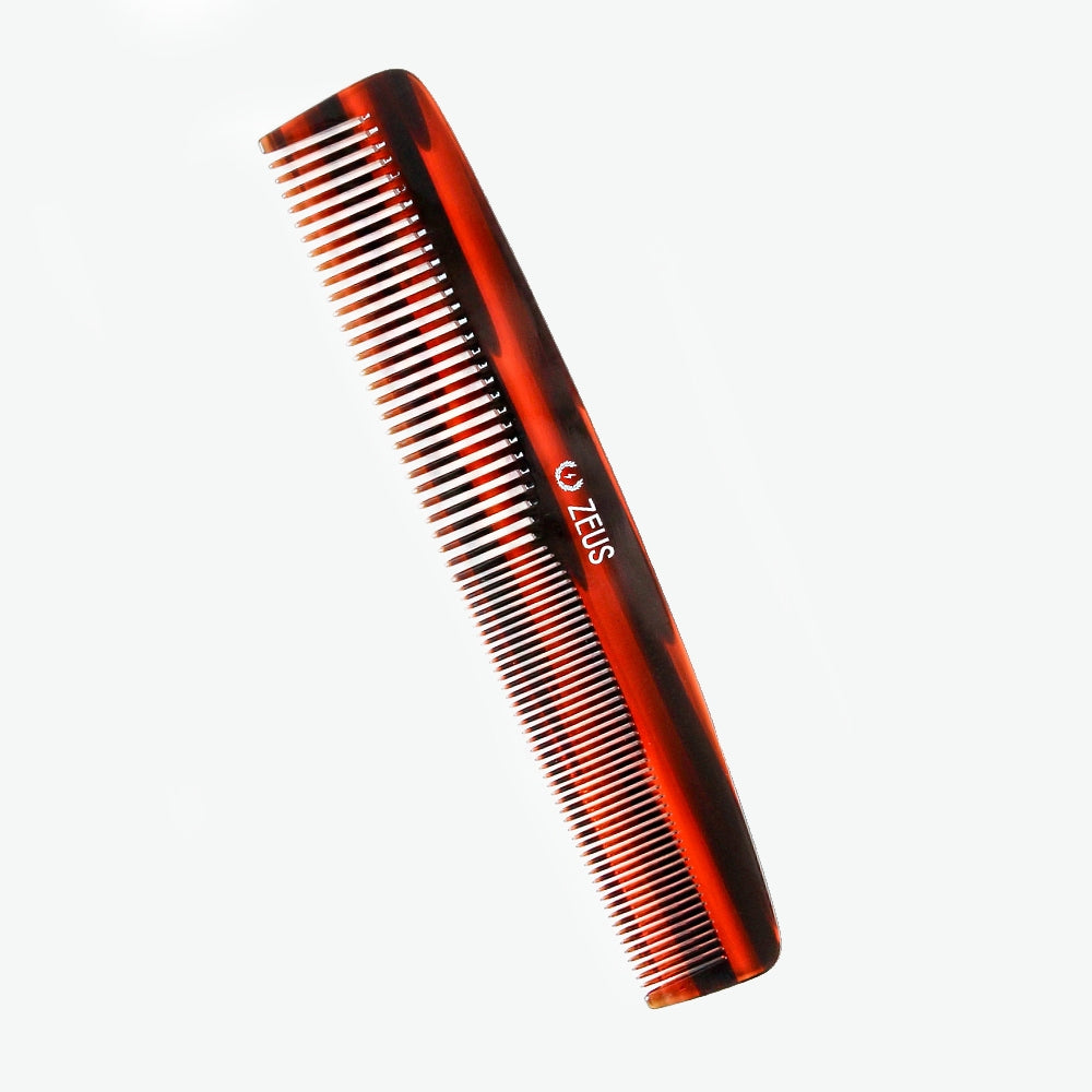Zeus Acetate Hair Comb, 7.5" Traditional
