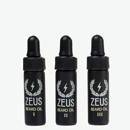 Zeus Beard Oil Coffret bottles
