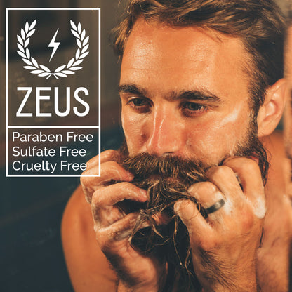 Zeus Beard Shampoo and Conditioner Set is paraben free, sulfate free, and cruelty free