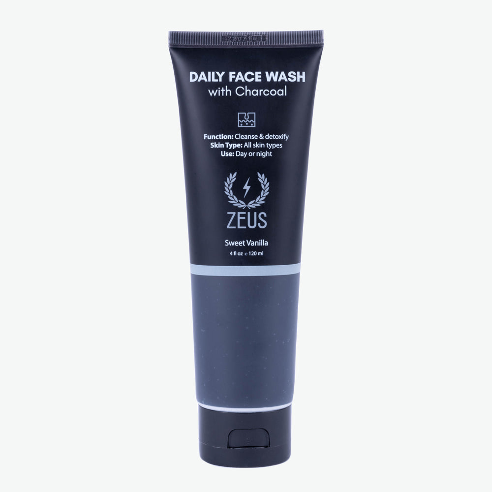 Zeus Charcoal Daily Face Wash, Sweet Vanilla, 4 fl oz