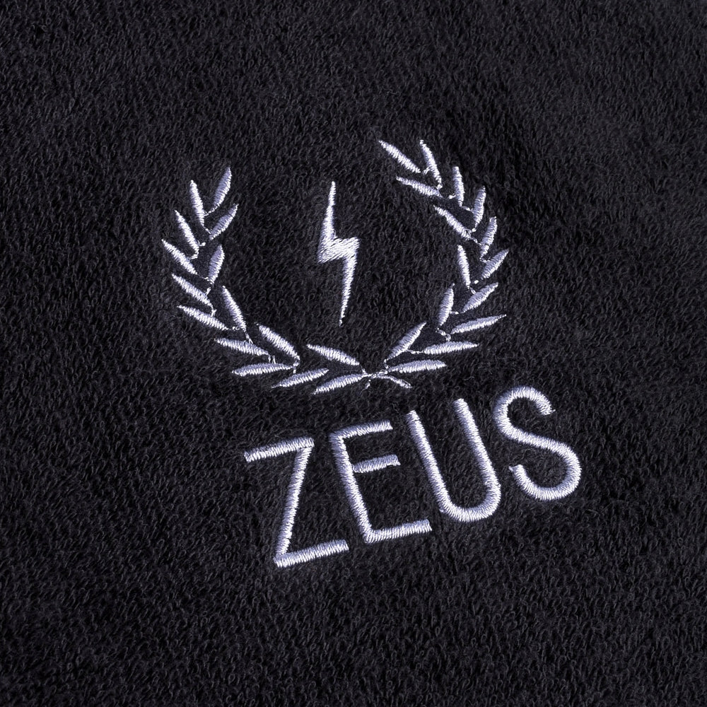 Zeus Cotton Steam Towel, Black, Zeus logo