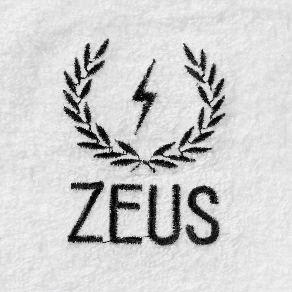 Zeus Cotton Steam Towel, White, Zeus logo
