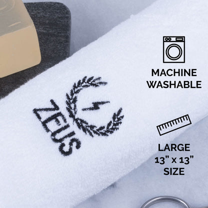 Zeus 100% Cotton Washcloth is Machine Washable and 13 by 13 inches