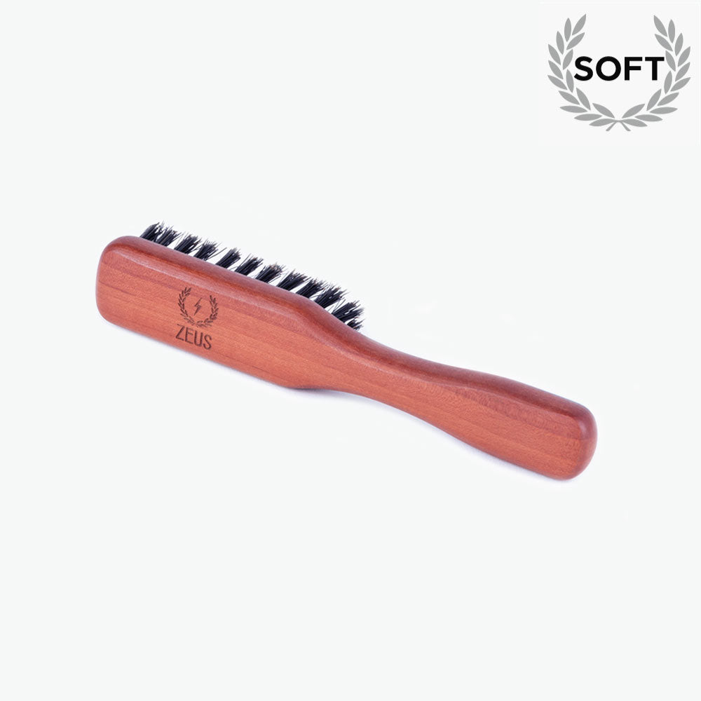 Zeus Handled Mustache & Beard Brush, 100% Boar Bristle, Soft - J92