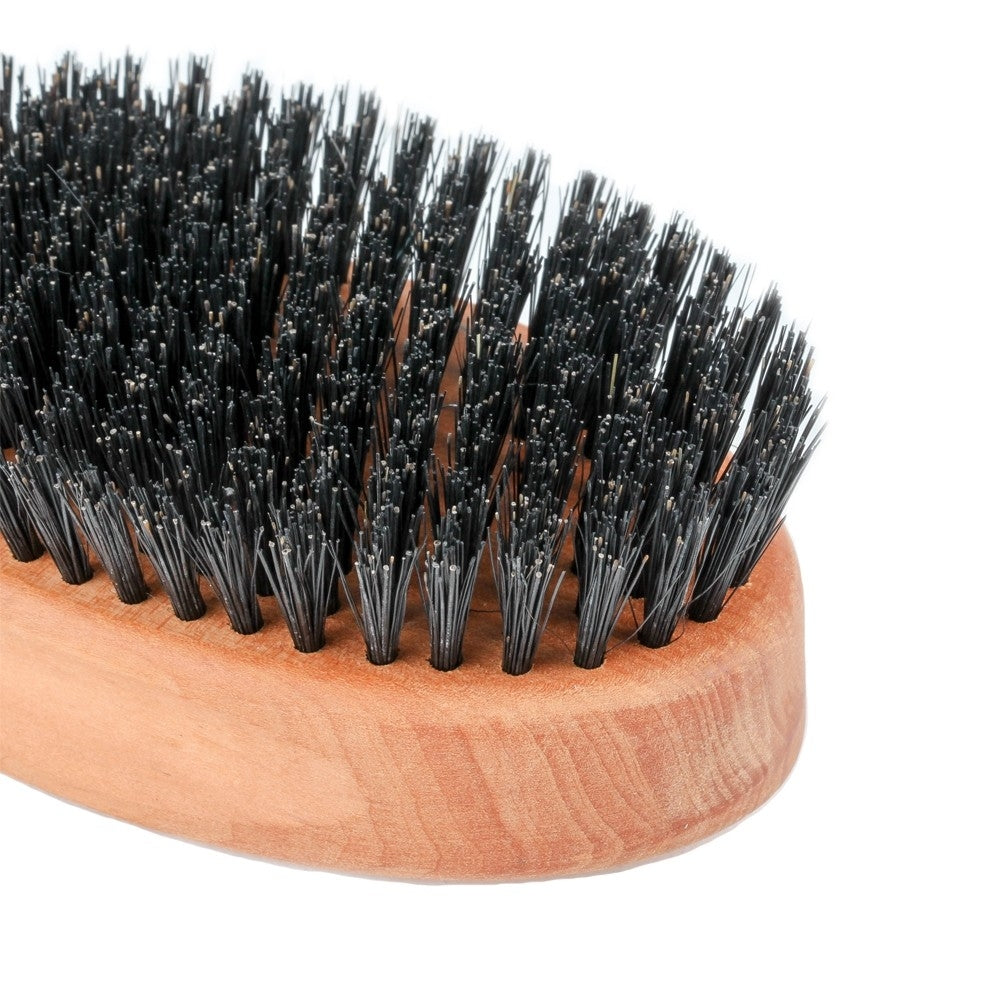 Zeus Oval Military Brush with Bristle Cleaner - 100% Boar Bristle - Firm