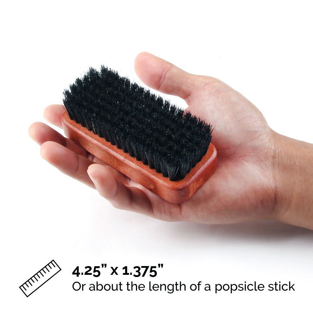 Zeus Palm Beard Brush measures 4.25 by 1.375 inches