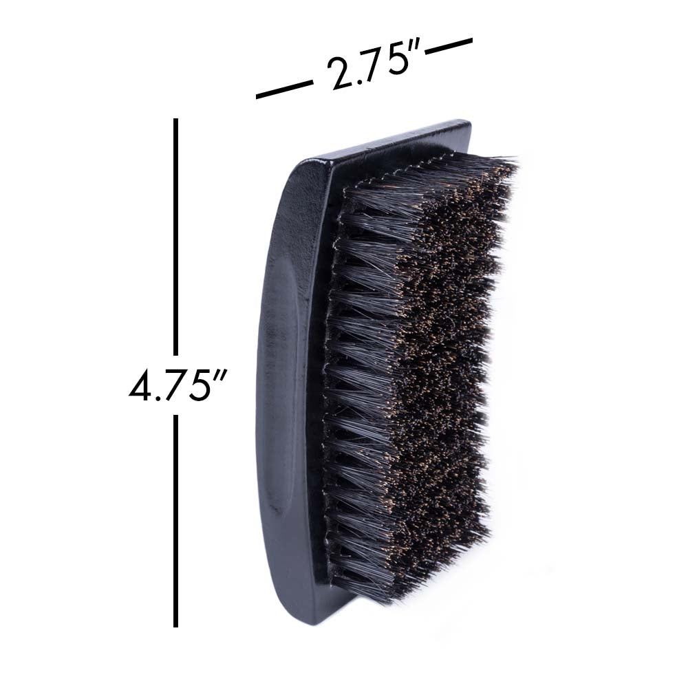 Zeus Palm Hair Brush, Beech Wood & 100% Boar Bristle - BP92 measures to 4.75 by 2.75 inches