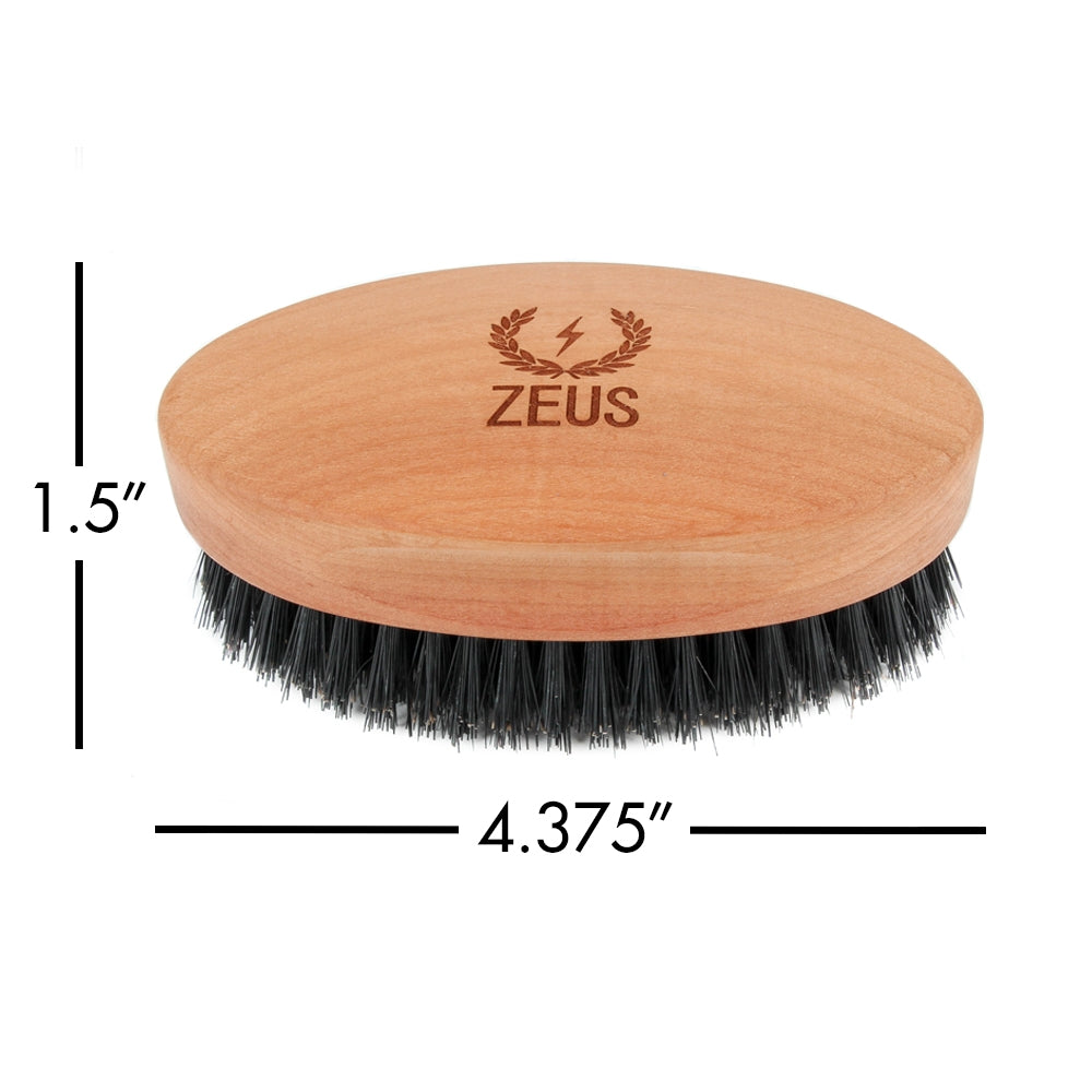 Zeus Oval Military Beard Brush - Q91 measures to 1.5 by 4.375 inches