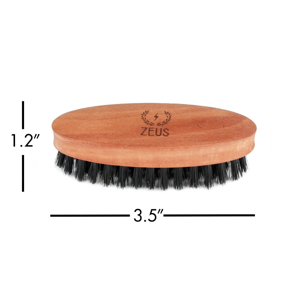 Zeus Pocket Beard Brush - N92 measures to 1.2 by 3.5 inches