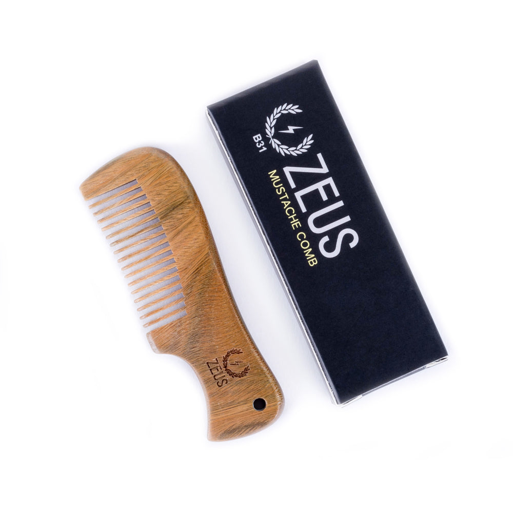 Zeus Sandalwood Mustache Comb - B31