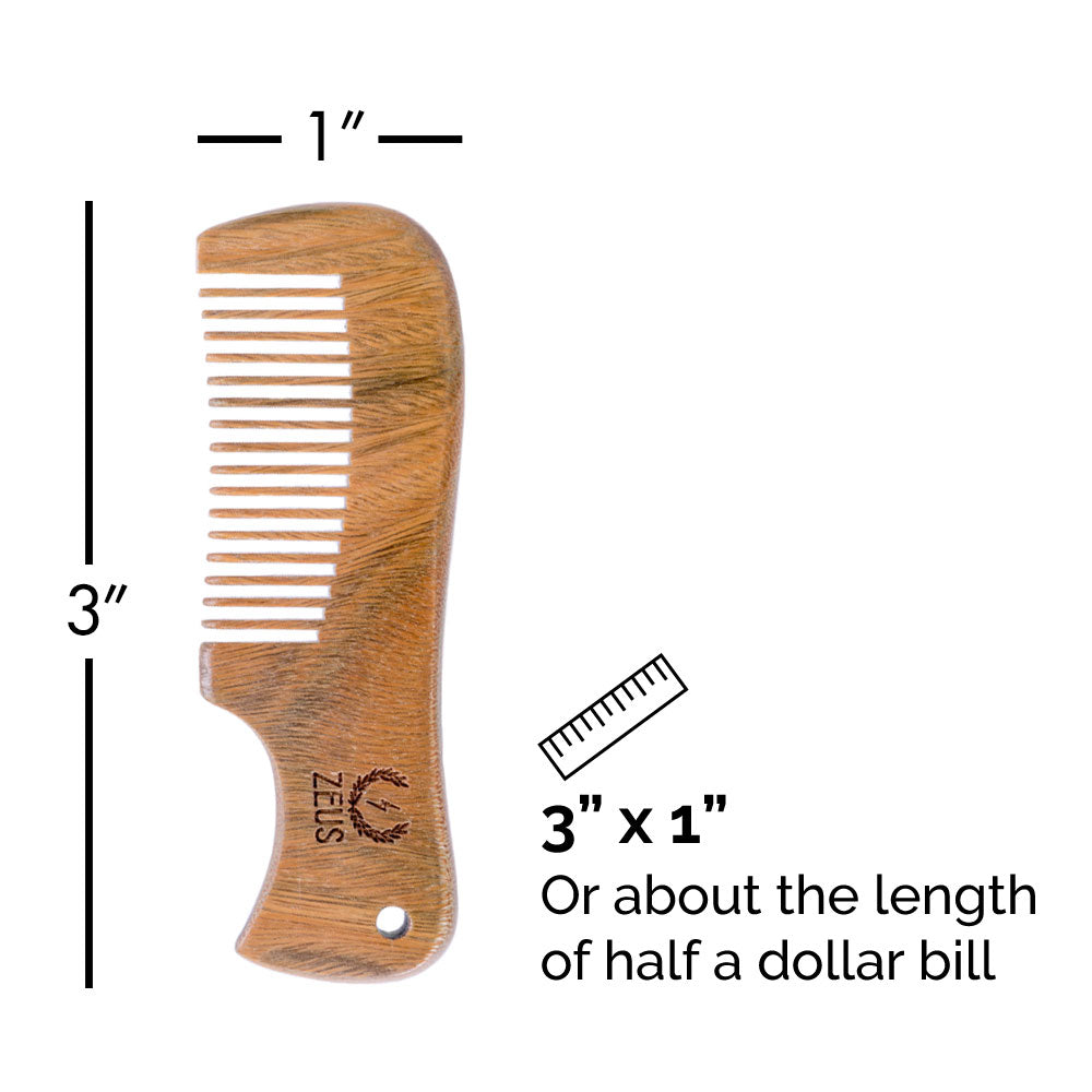 Zeus Sandalwood Mustache Comb - B31